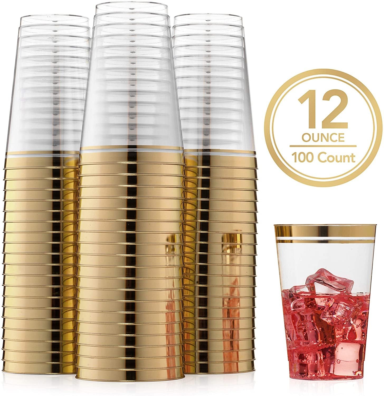 Gold Solid Color Plastic Party Cup (12 Oz.) 20 Count - Premium Quality and  Durable, Perfect for Any Celebration