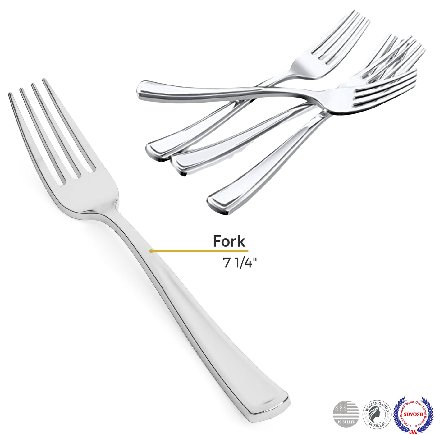 Perfect Settings Silver Disposable Plastic Forks - 125 Count