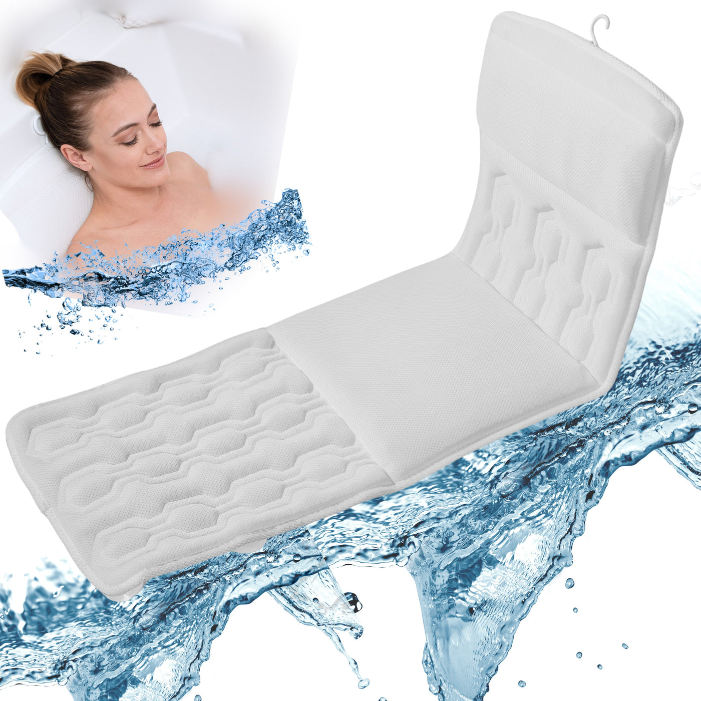 Luxurious Bath Pillow - Exclusive Unique Design Extra Cushioning Spa Neck Pillow & Seat Cushion Comfort